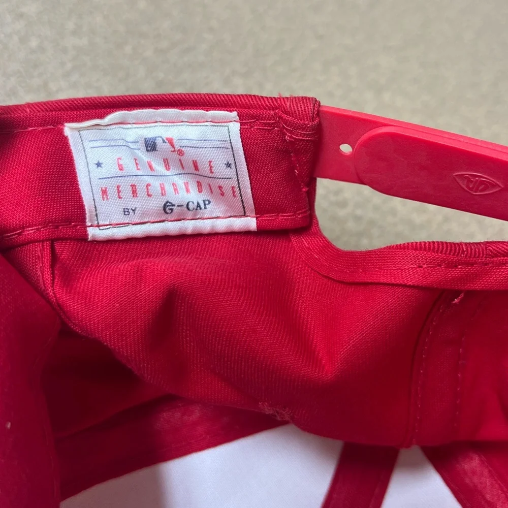 Vintage 90s Philadelphia Phillies Baseball Snapback Red Cap - Picture 7 of 8